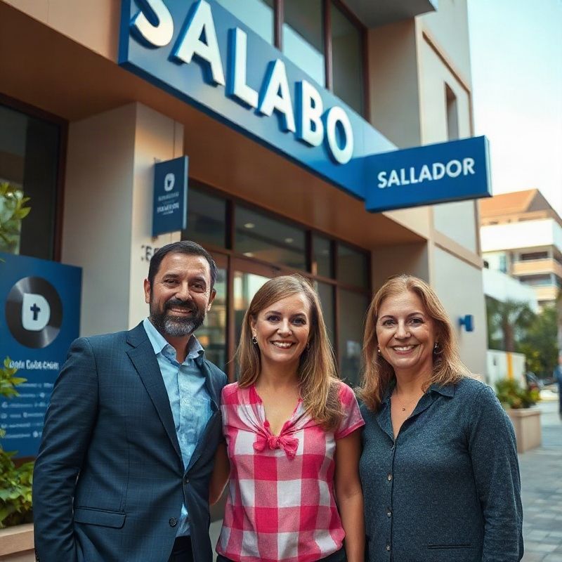 Equipe da Mintfswift diante da fachada de um edifício modernista em Salvador